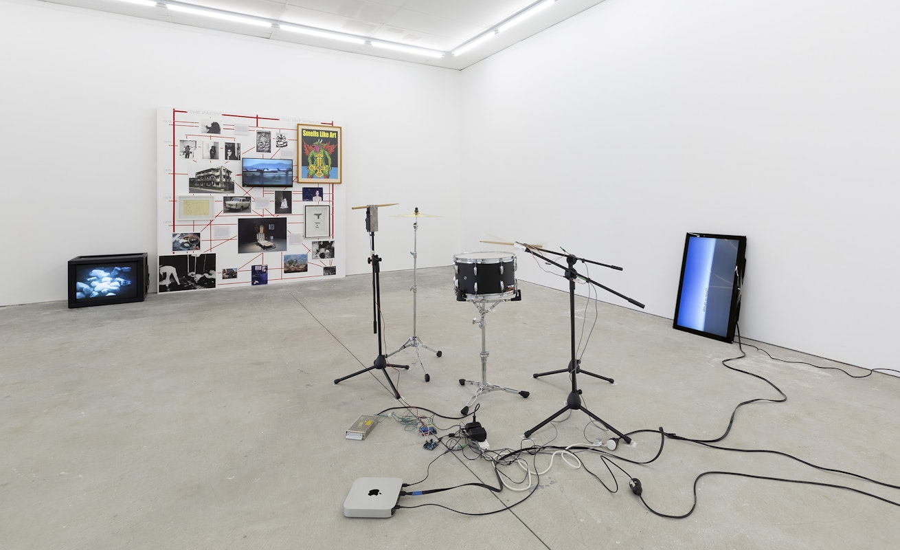 Installation view of Stupid As, curated by Alex Gawronski, featuring work by The Estate of Quinto Sesto and Sean Kerr, presented at Gertrude Contemporary 2024. Photo: Christian Capurro