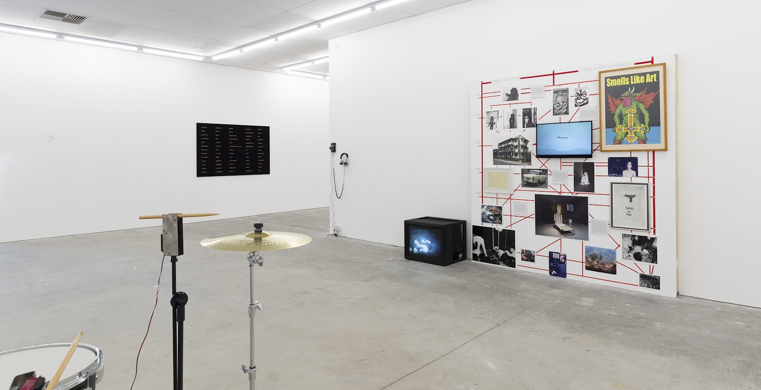 Installation view of Stupid As, curated by Alex Gawronski, featuring work by The Estate of Quinto Sesto and Sean Kerr, presented at Gertrude Contemporary 2024. Photo: Christian Capurro