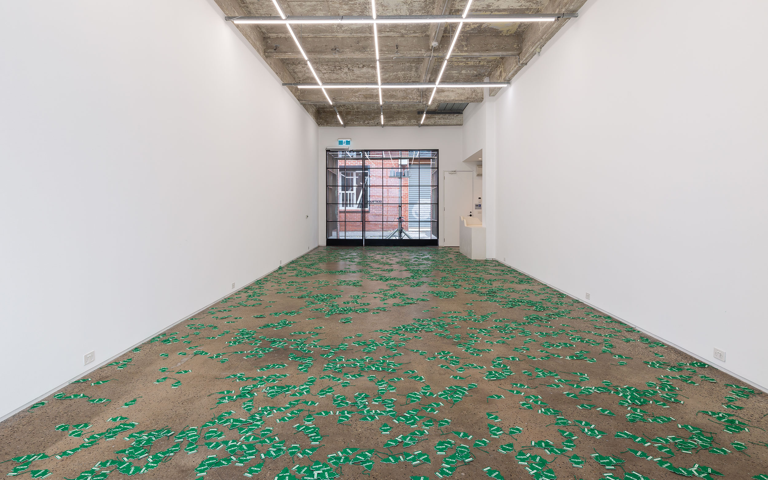 Installation view of An Unbroken Surface by Dane Mitchell, presented at Gertrude Glasshouse, 2024. Photo: Christian Capurro