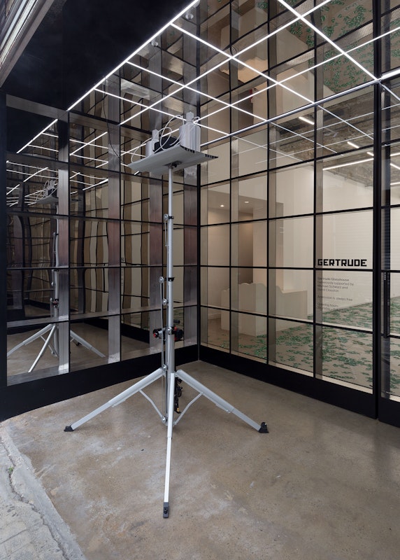 Installation view of An Unbroken Surface by Dane Mitchell, presented at Gertrude Glasshouse, 2024. Photo: Christian Capurro