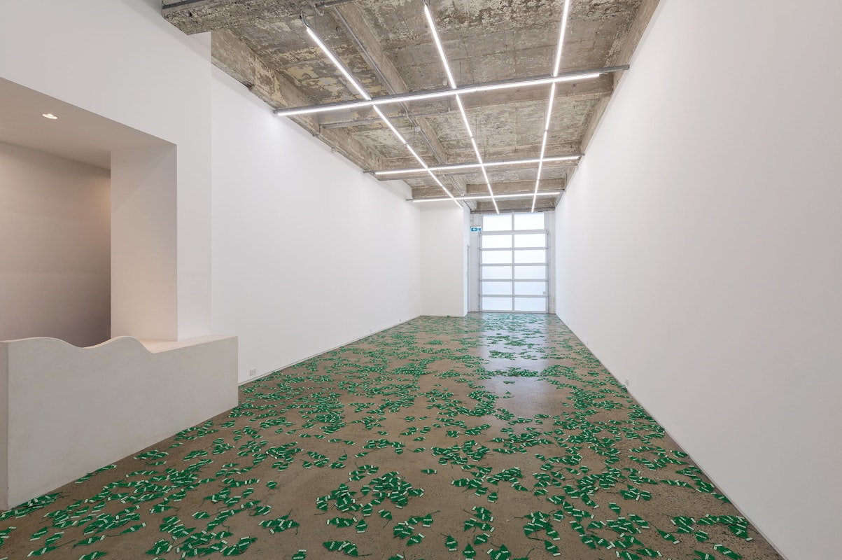 Installation view of An Unbroken Surface by Dane Mitchell, presented at Gertrude Glasshouse, 2024. Photo: Christian Capurro