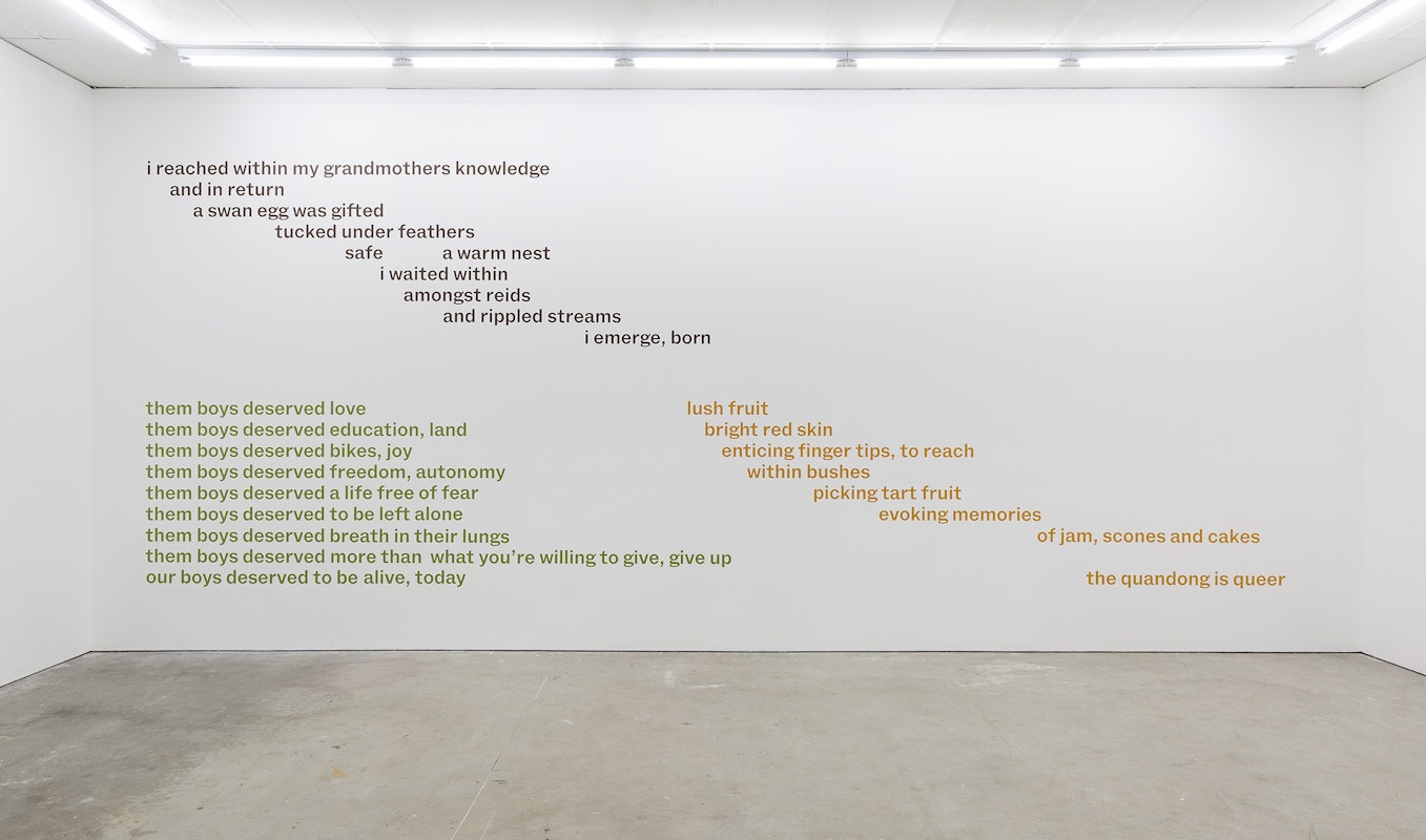 Installation view of Octopus 24: Ricochet curated by Patrice Sharkey, featuring works by Dominic Guerrera, presented at Gertrude Contemporary, 2024. Photo: Christian Capurro.