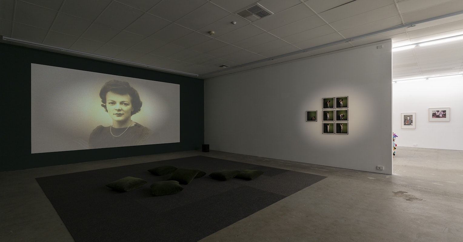 Installation detail of Octopus 24: Ricochet curated by Patrice Sharkey, featuring work by Cosey Fanni Tutti and William Yang, presented at Gertrude Contemporary, 2024. Photo: Christian Capurro.