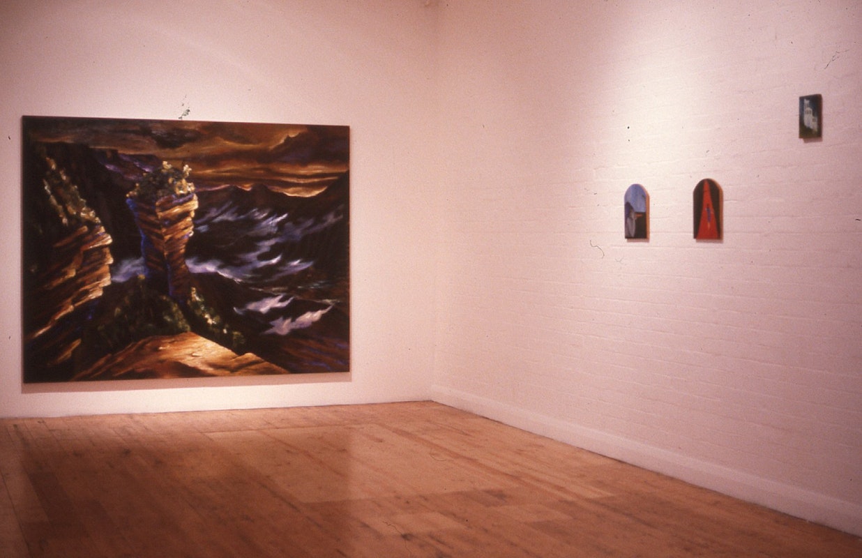 Installation view of The Gothic: Perversity and its Pleasure, curated by Robyn McKenzie, featuring works by Jan Nelson and Viviene Shark LeWitt, presented at 200 Gertrude Street, 1987. Courtesy of the Gertrude Archive.