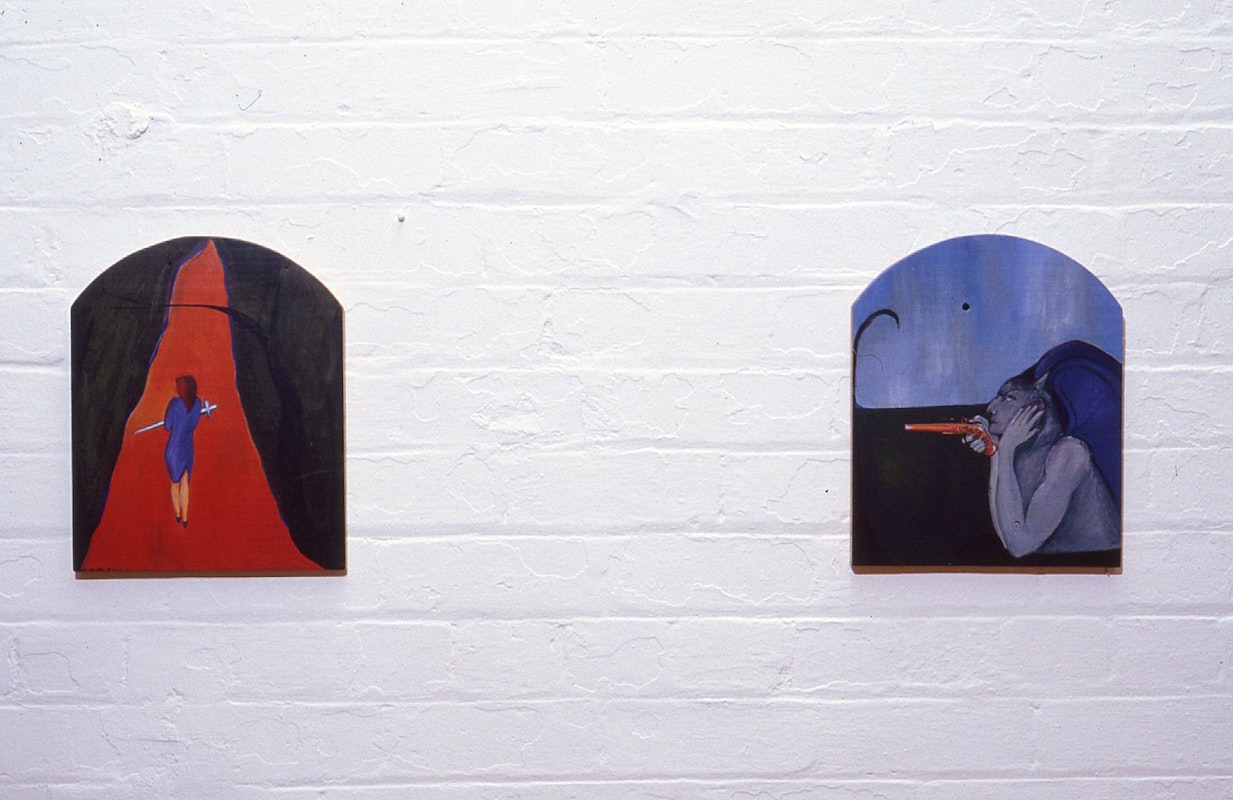 Installation view of The Gothic: Perversity and its Pleasure, curated by Robyn McKenzie, featuring works by Vivienne Shark LeWitt, presented at 200 Gertrude Street, 1987. Courtesy of the Gertrude Archive.