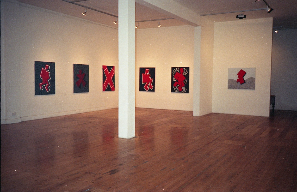Installation view of Gilding the Lily, curated by Louise Neri, featuring works by Luanne Noble, Philip Faulks, Guiseppe Romeo, Loretta Quinn, Richard Stringer and Tim Jones. Presented at 200 Gertrude Street, 1986. Courtesy of the Gertrude archive..jpg Installation view of Gilding the Lily, curated by Louise Neri, featuring works by Luanne Noble, Philip Faulks, Guiseppe Romeo, Loretta Quinn, Richard Stringer and Tim Jones. Presented at 200 Gertrude Street, 1986. Courtesy of the Gertrude Archive.