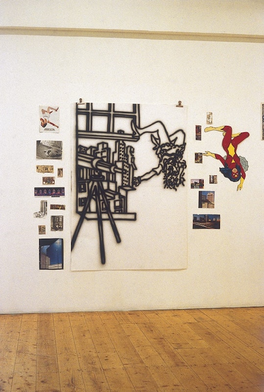 Installation view of Howard Arkley, Casual Works, presented at 200 Gertrude Street, 1988, image courtesy and © the artists, photograph: Gertrude Archive.