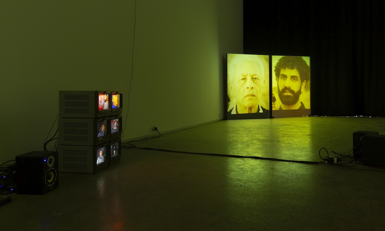 Installation view of Ezz Monem, And He Said: This is Power?, presented at Gertrude Glasshouse, 2024. Courtesy of the artist and THIS IS NO FANTASY, Naarm Melbourne. Photo: Christian Capurro