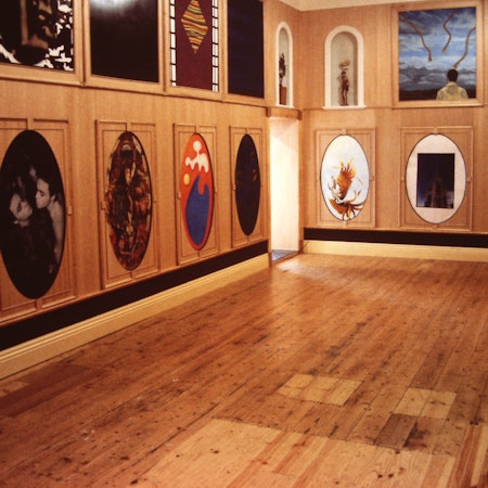 Installation view of Vasari revisited : a Kunstkammer in Melbourne, curated by Michael Graf, presented at 200 Gertrude Street, 1988-1989.  Photo courtesy of the Gertrude Archive.