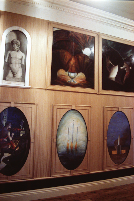 Installation view of Vasari revisited : a Kunstkammer in Melbourne, curated by Michael Graf, presented at 200 Gertrude Street, 1988-1989.  Photo courtesy of the Gertrude Archive.