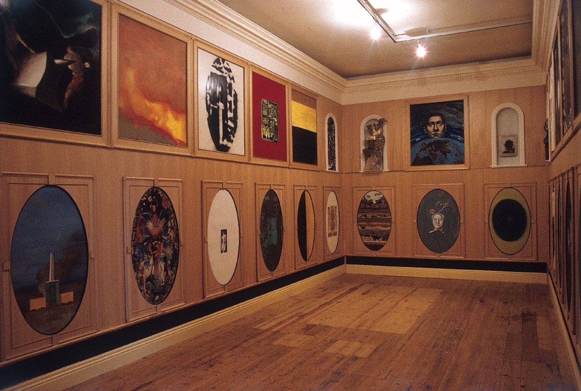 Installation view of Vasari revisited : a Kunstkammer in Melbourne, curated by Michael Graf, presented at 200 Gertrude Street, 1988-1989.  Photo courtesy of the Gertrude Archive.