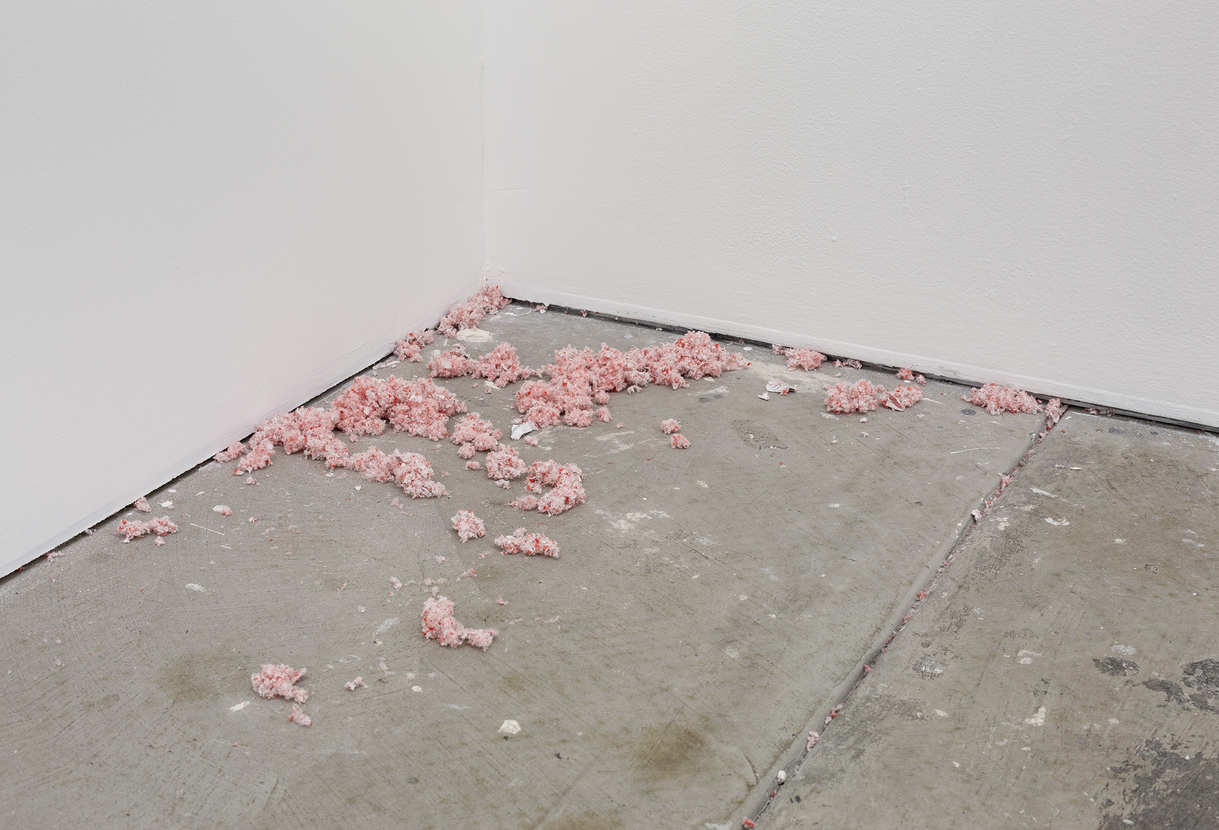 Iris Touliatou, untitled (sweet and low) (for love or money), 2024, installation view, And This Time the Well Is Alive, Gertrude Contemporary, Naarm Melbourne, 2024, ground stationery, image courtesy the artist and Sylvia Kouvali, Piraeus and London © the artist, photograph: Christian Capurro