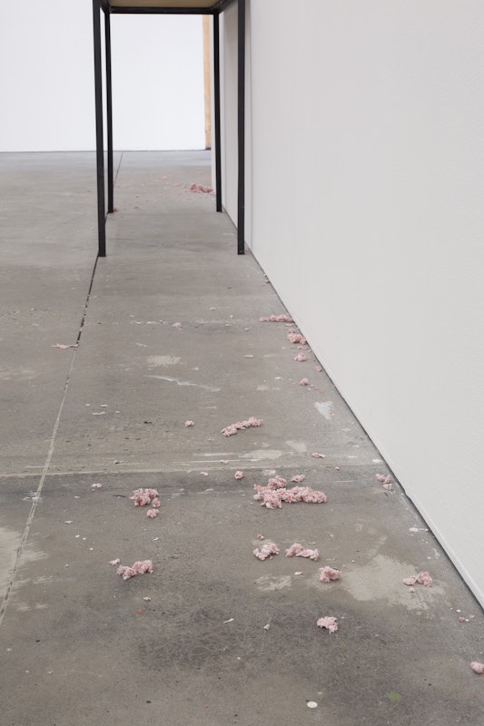 Iris Touliatou untitled (sweet and low) (for love or money), 2024, installation view, And This Time the Well Is Alive, Gertrude Contemporary, Naarm Melbourne, 2024, ground stationery, image courtesy the artist and Sylvia Kouvali, Piraeus and London © the artist, photograph: Christian Capurro