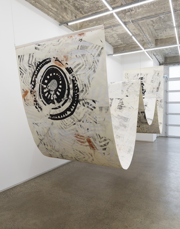 Installation view of Lisa Waup, muddy edges, presented at Gertrude Glasshouse, 2024. Image: Christian Capurro