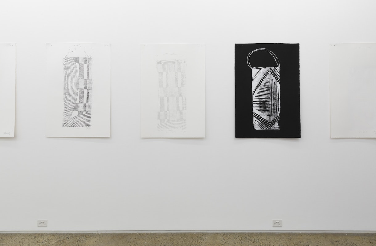 Installation view of Lisa Waup, muddy edges, presented at Gertrude Glasshouse, 2024. Image: Christian Capurro