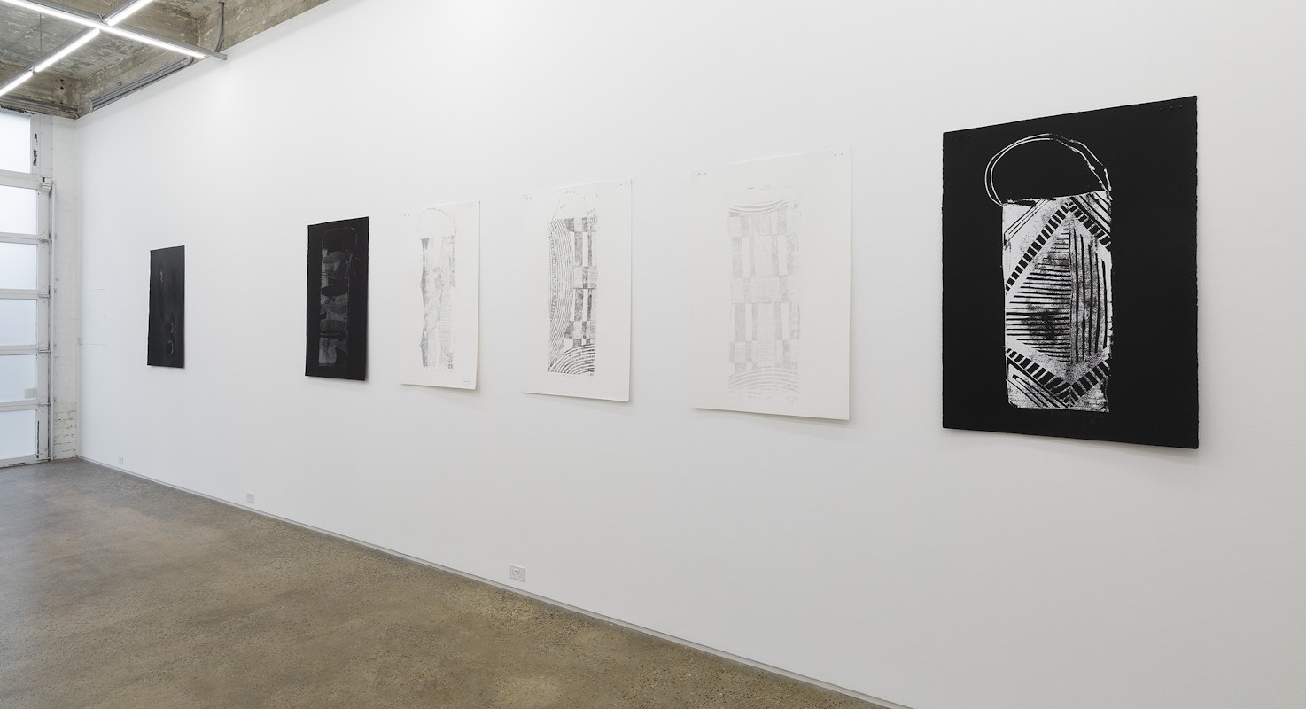 Installation view of Lisa Waup, muddy edges, presented at Gertrude Glasshouse, 2024. Image: Christian Capurro