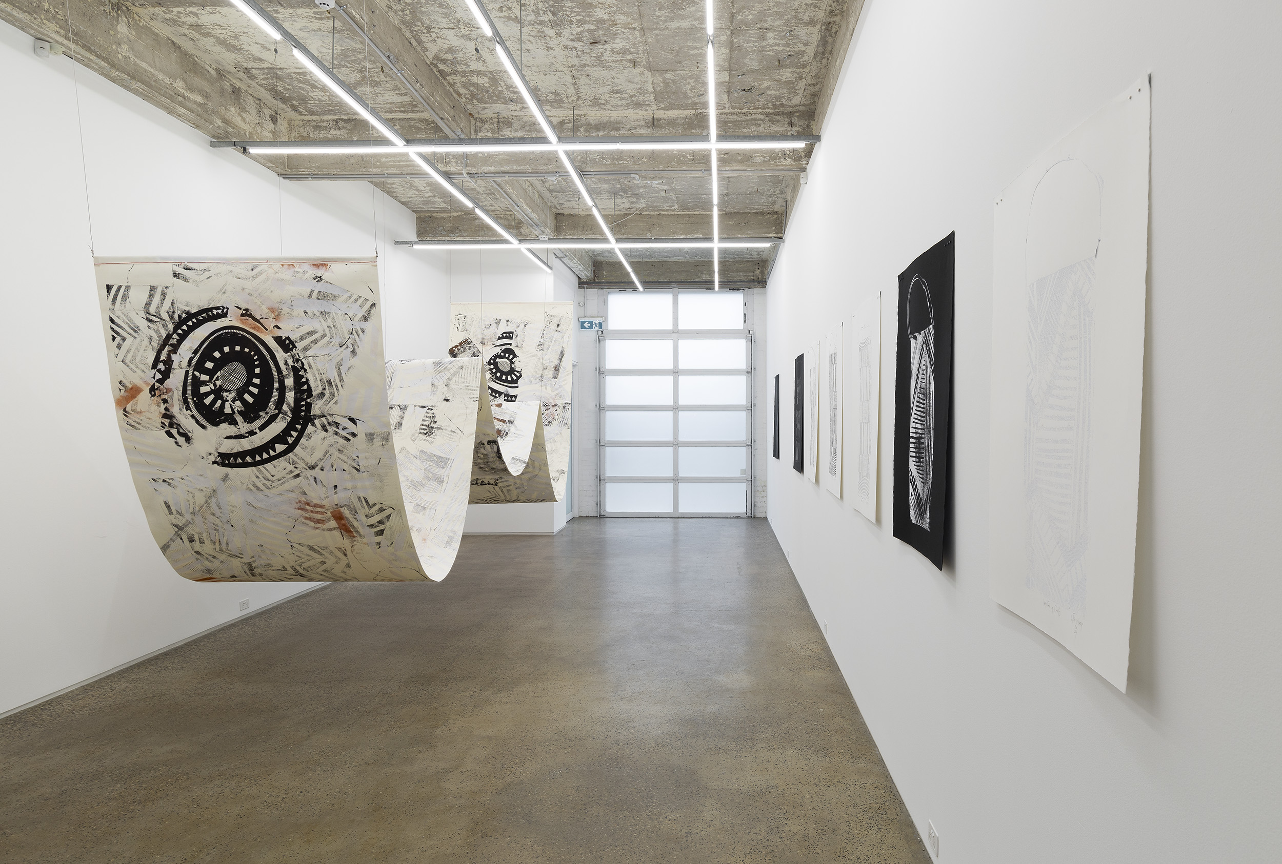 Installation view of Lisa Waup, muddy edges, presented at Gertrude Glasshouse, 2024. Image: Christian Capurro