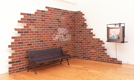 Installation view, Octopus 4: More Real Than Life, curated by Alexie Glass, featuring works by Del Kathryn Barton, Cherry Hood, James Lynch, Monika Tichacek and Charlie White, presented at 200 Gertrude Street, 2003. Image courtesy of the Gertrude Archive.