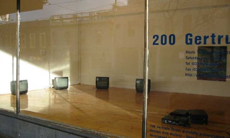 Exterior view, Octopus 3: Still time, presented at 200 Gertrude Street, 2002. Image courtesy of the Gertrude Archive.