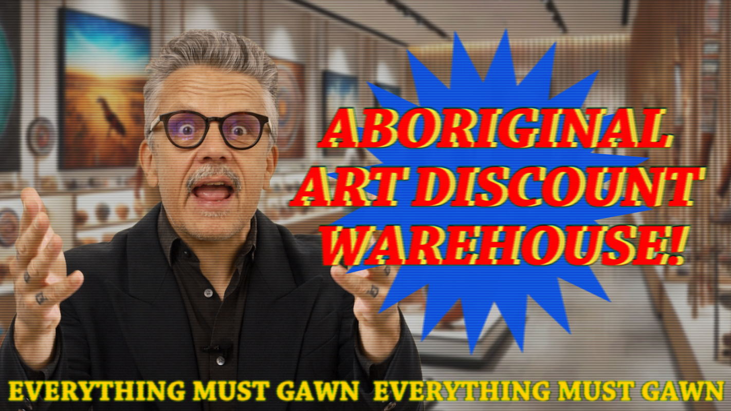 Steven Rhall, ABORIGINAL ART DISCOUNT GLASSHOUSE, presented at Gertrude Glasshouse, 2024. Image courtesy and copyright the artist.