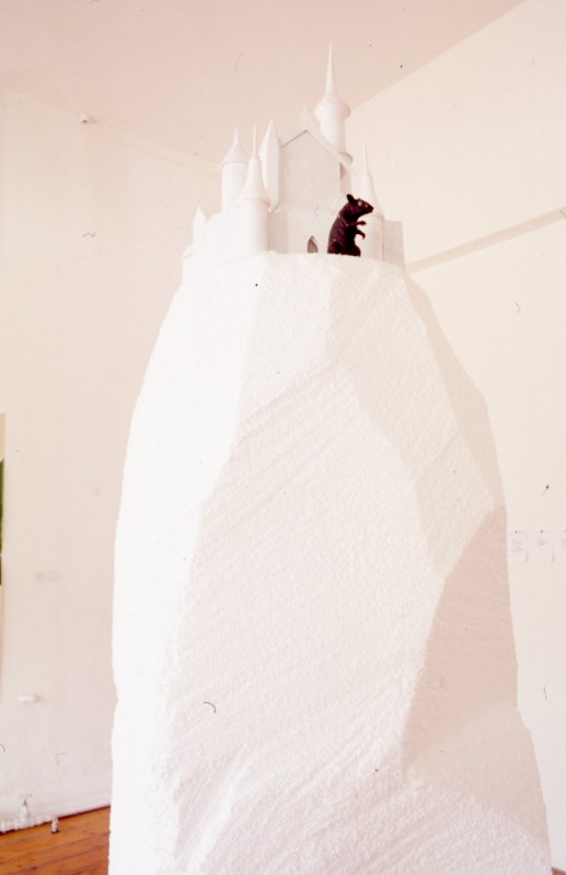 Installation view, Institutional Transit Lobby (Part 1), featuring artwrok by Lisa Young, presented at 200 Gertrude Street, 1998. Image courtesy of the Gertrude Archive.