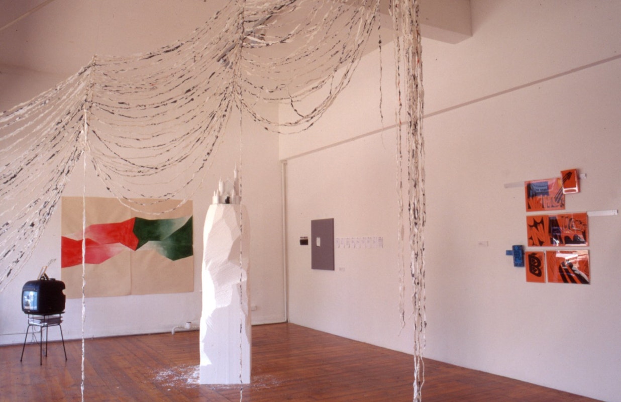 Installation view, Institutional Transit Lobby (Part 1), presented at 200 Gertrude Street, 1998. Image courtesy of the Gertrude Archive.