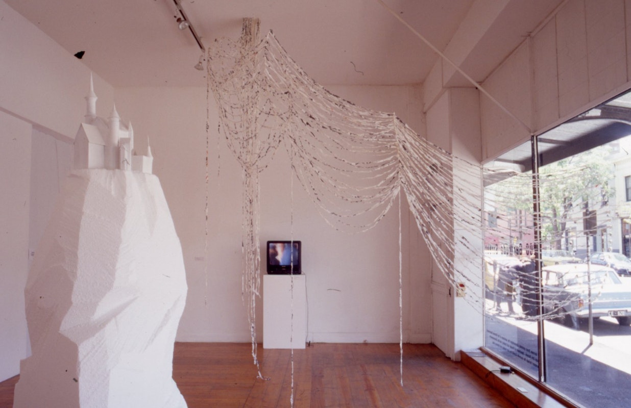 Installation view, Institutional Transit lobby (Part 1), presented at 200 Gertrude Street, 1998. Image courtesy of the Gertrude Archive.