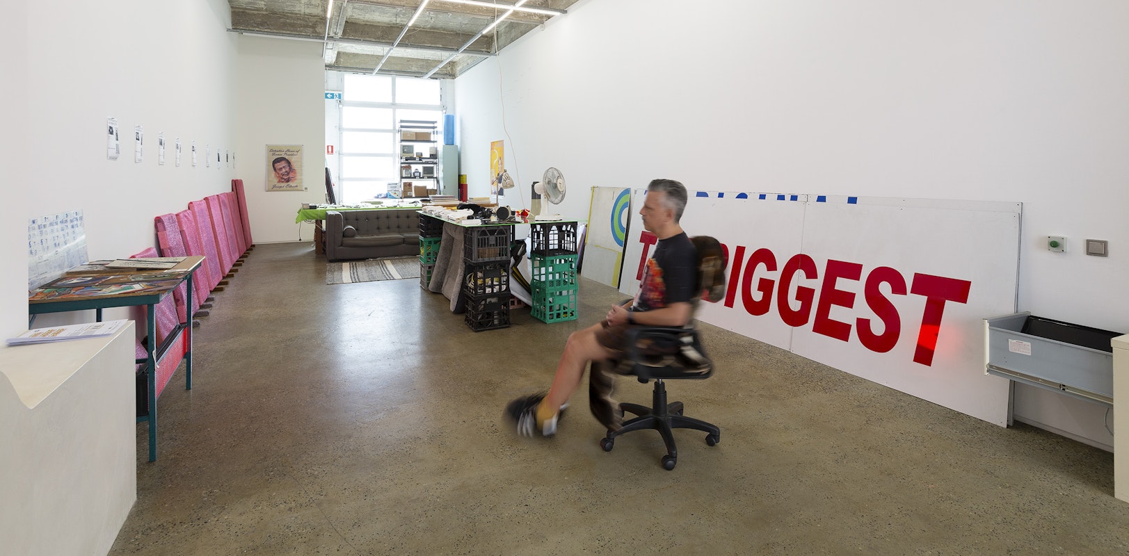 Steven Rhall, ABORIGINAL ART DISCOUNT GLASSHOUSE, featuring Steven Rhall, Gertrude Glasshouse, Naarm Melbourne, 2024. Photograph: Christian Capurro