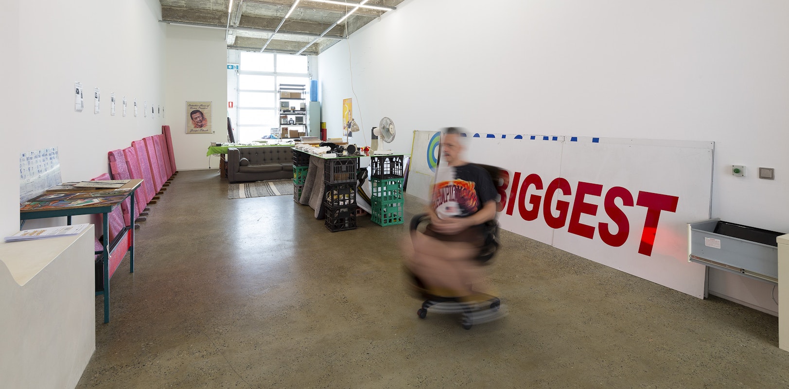 Steven Rhall, ABORIGINAL ART DISCOUNT GLASSHOUSE, featuring Steven Rhall, Gertrude Glasshouse, Naarm Melbourne, 2024. Photograph: Christian Capurro