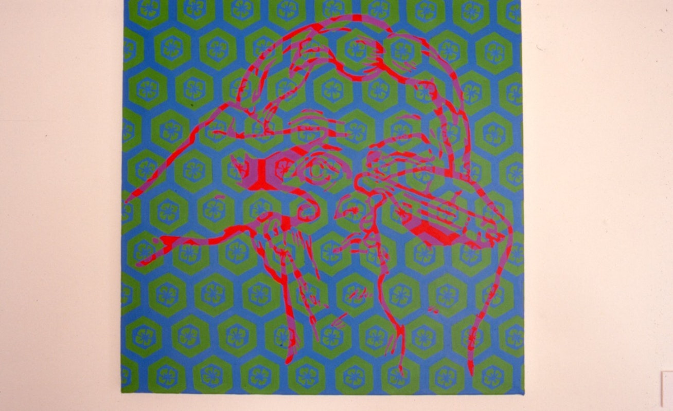 Installation view of Institutional Transit Lobby (Part 2), featuring work by Kate Cotching, presented at 200 Gertrude Street, 1998. Image courtesy of the Gertrude Archive.