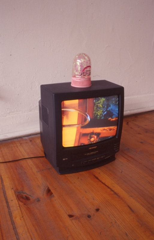 Installation view of Institutional Transit Lobby (Part 2), featuring work by Larissa Hjorth, presented at 200 Gertrude Street, 1998. Image courtesy of the Gertrude Archive.