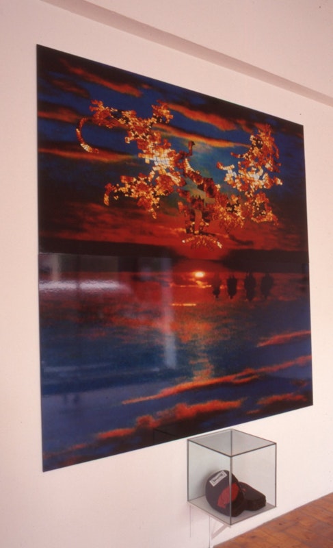 Installation view of Institutional Transit Lobby (Part 2), featuring work by Rabindra Naidoo, presented at 200 Gertrude Street, 1998. Image courtesy of the Gertrude Archive.