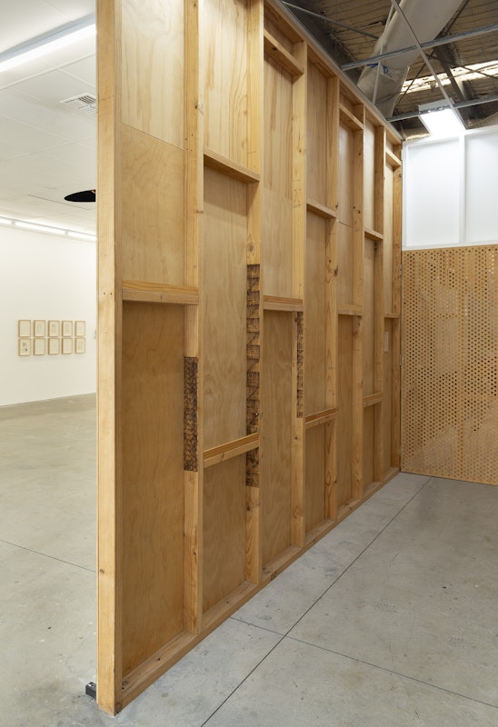Moorina Bonini, yenmatj (to burn), 2024, pyrography, installation view, Gertrude Studios, Gertrude Contemporary, Naarm Melbourne, 2024, image courtesy and © the artist, photograph: Christian Capurro.