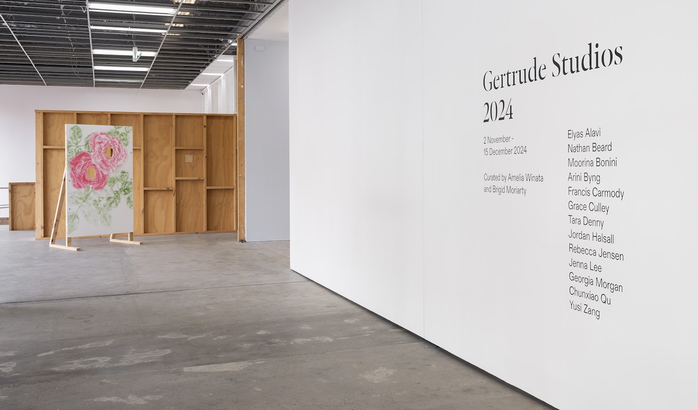 Grace Culley, I'm being nice because I want you to like me, acrylic on plywood, timber, steel, 2024, Gertrude Studios 2024, Gertrude Contemporary, 2024. Courtesy and copyright the artist. Photo: Christian Capurro