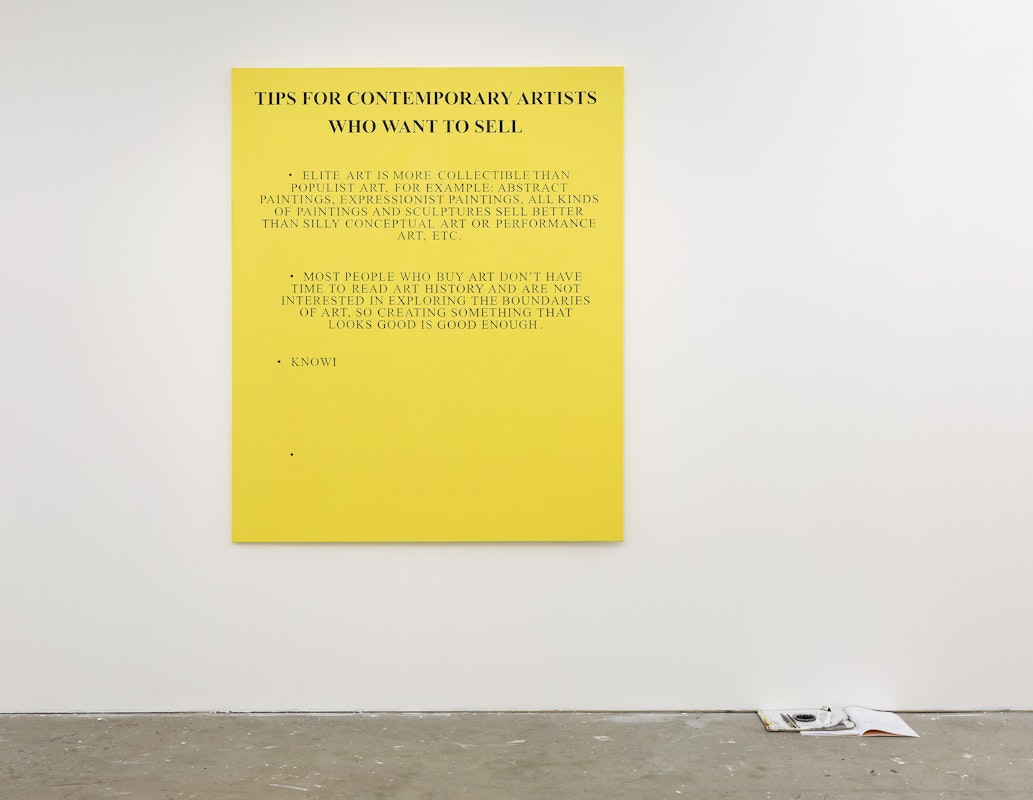 Chunxiao Qu, Tips for Artists Who Want to Sell, acrylic on canvas, 2024, Gertrude Studios 2024, Gertrude Contemporary. Courtesy of the artists and FUTURES, Naarm Melbourne, and