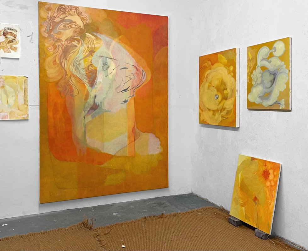 Michelle Ussher, Works in production, London Studio, 2024. Photo by Michelle Ussher