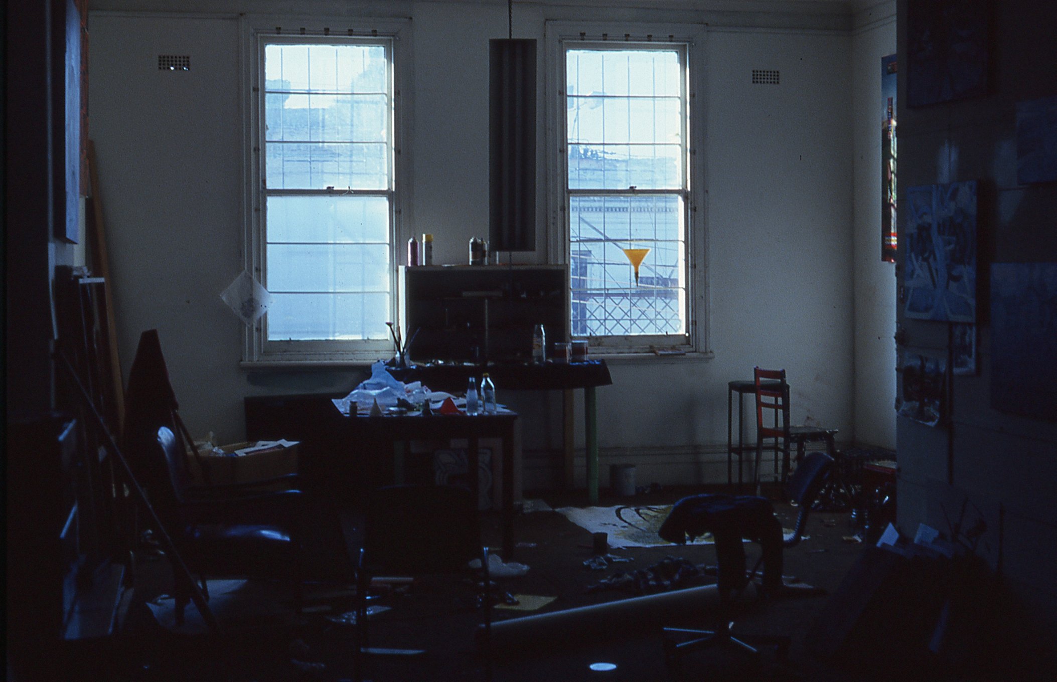 Megan McEvoy, studio documentation (studio 7), 1988, 200 Gertrude Street, Naarm Melbourne, courtesy of the Gertrude Archive.