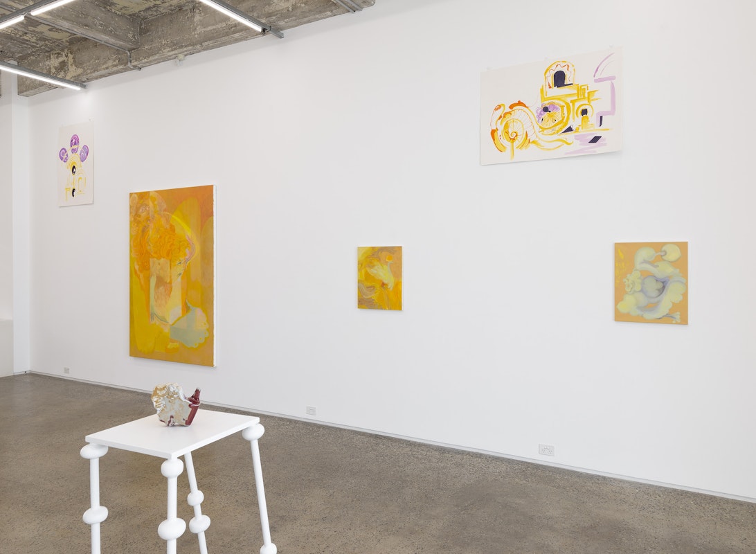 Installation view, Glasshouse Stonehouse 2025: Oh Chenaud!, Alex Pittendrigh and Michelle Ussher, Gertrude Glasshouse, Naarm Melbourne, 2025, photograph: Christian Capurro