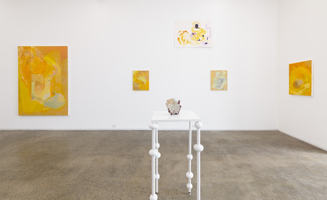 Installation view, Glasshouse Stonehouse 2025: Oh Chenaud!, Alex Pittendrigh and Michelle Ussher, Gertrude Glasshouse, Naarm Melbourne, 2025, photograph: Christian Capurro