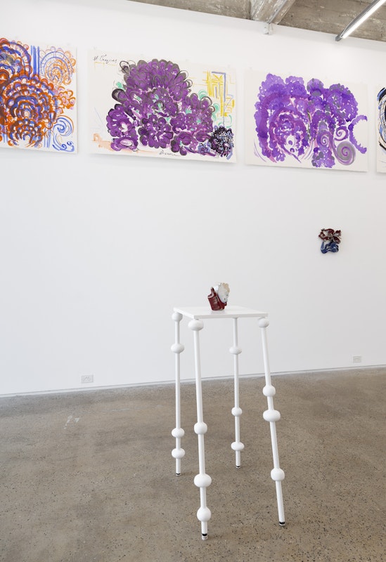 Installation view, Glasshouse Stonehouse 2025: Oh Chenaud!, Alex Pittendrigh and Michelle Ussher, Gertrude Glasshouse, Naarm Melbourne, 2025, photograph: Christian Capurro