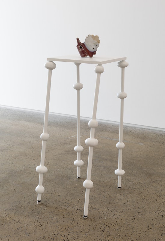 Michelle Ussher, Puff, 2024, installation view, Glasshouse Stonehouse 2025: Oh Chenaud!, Gertrude Glasshouse, Naarm Melbourne, 2025, glazed ceramic (with Xavier Maffre), 16 cm x 16 cm x 5 cm, image courtesy and © the artist and STATION, Naarm Melbourne, photograph: Christian Capurro