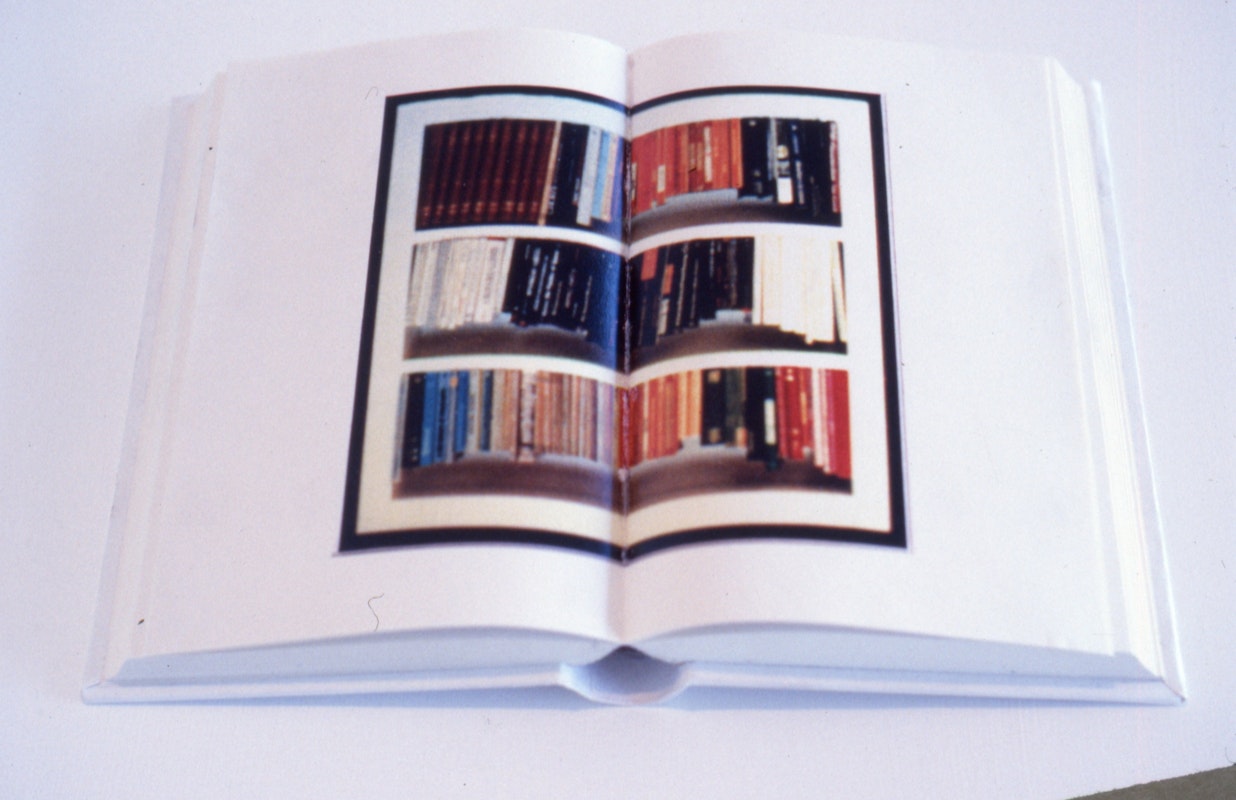 Installation view, Gail Hastings, This Performance/A Passing Thought, 200 Gertrude Street, Naarm Melbourne, 1989, © and courtesy the artist. Documentation digitised from slide (2024), courtesy of the Gertrude Archive.