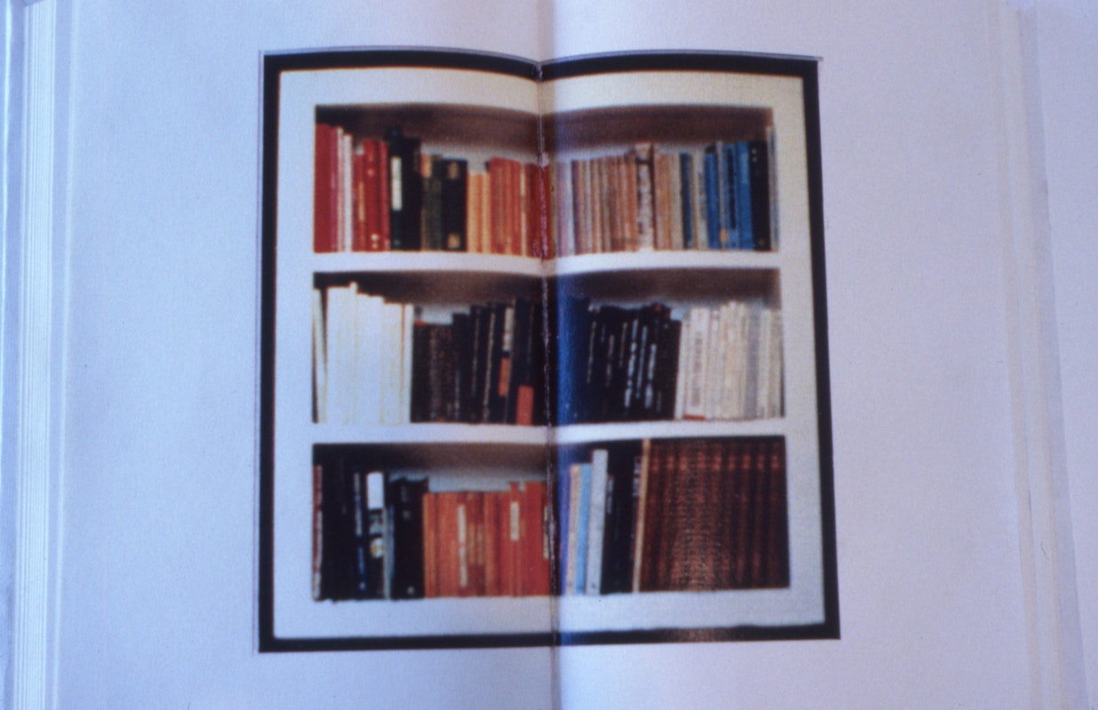 Installation view, Gail Hastings, This Performance/A Passing Thought, 200 Gertrude Street, Naarm Melbourne, 1989, © and courtesy the artist. Documentation digitised from slide (2024), courtesy of the Gertrude Archive.