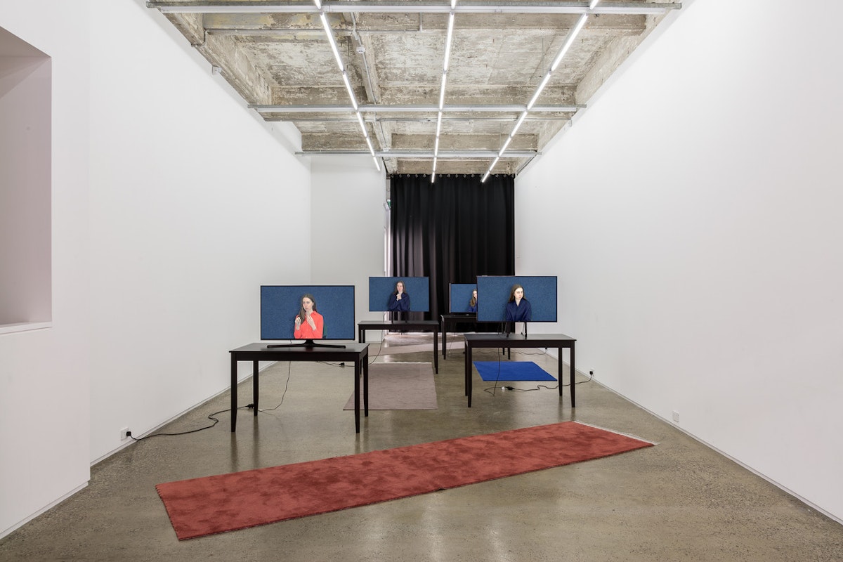 Adelle Mills, 'Posture carriages,' 2017, four channel video installation (still), sound and dimensions variable, Gertrude Glasshouse, Naarm Melbourne, 2017. Photo: Christo Crocker