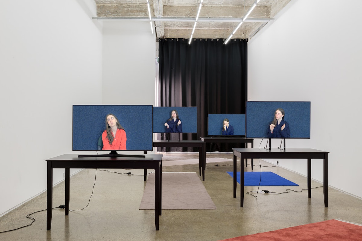 Adelle Mills, 'Posture carriages,' 2017, four channel video installation (still), sound and dimensions variable, Gertrude Glasshouse, Naarm Melbourne, 2017. Photo: Christo Crocker