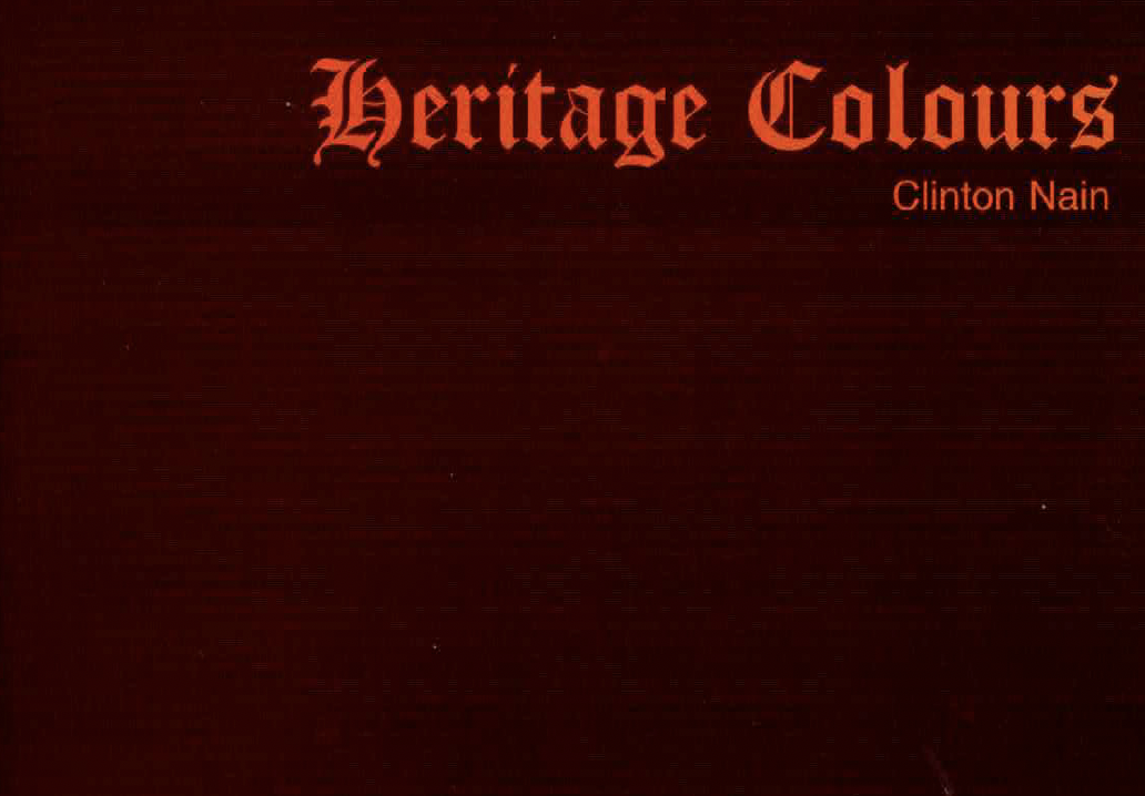 Heritage Colours exhibition catalogue. Published by Gertrude Contemporary, 2000.