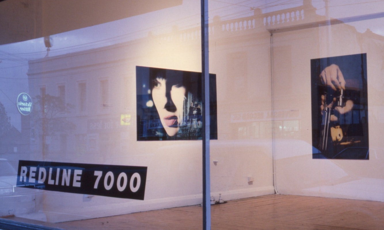 Exterior view, Robyn Stacey, Redline 7000, 200 Gertrude Street, Naarm Melbourne, courtesy and © the artist, 1990.