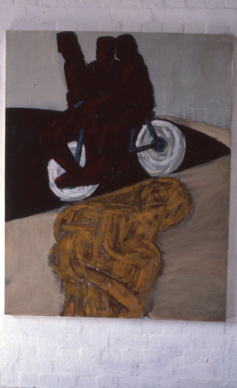Jon Campbell, Dinking II, 1985, oil & enamel on cotton duck, 123x168cm. Photo courtesy of Gertrude Archives.