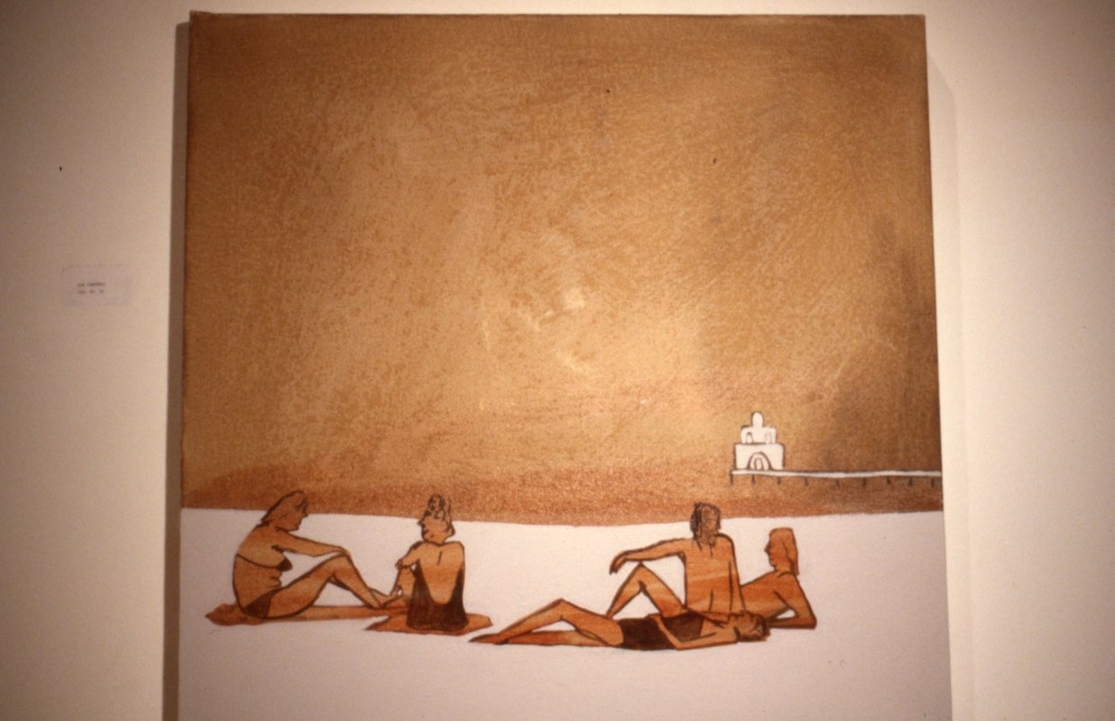 Jon Campbell, St. Kilda Beach, 1986, 63x65cm. Photo courtesy of Gertrude Archives.