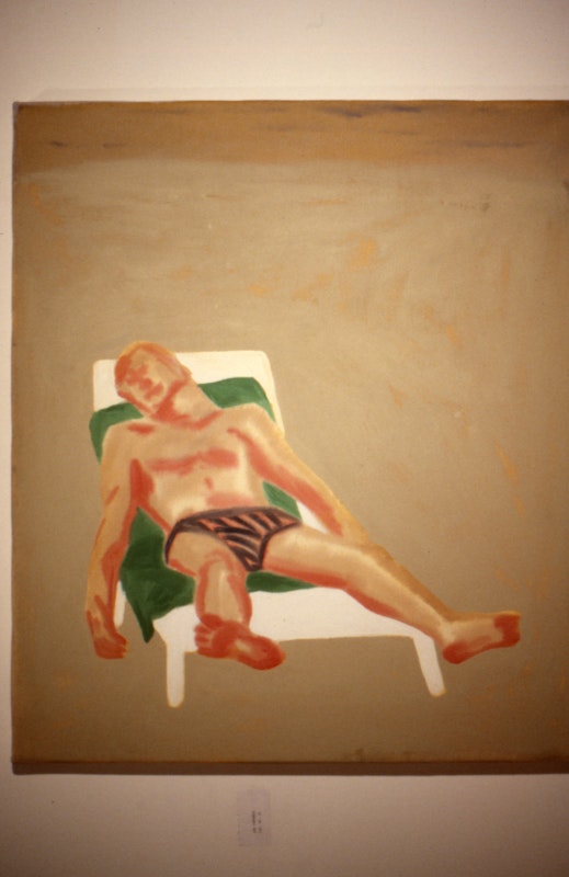 Jon Campbell, Sunbather, 1986, oil and enamel on cotton duck, 71x61cm. Photo courtesy of Gertrude Archive.